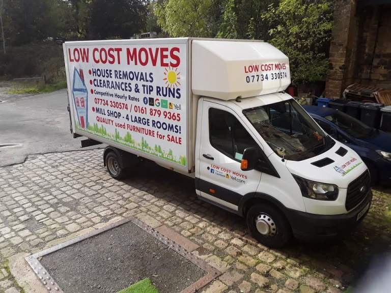 Black cast iron folding garden bistro table 2 chairs Low Cost Moves used Items STALYBRIDGE SK15 3DN