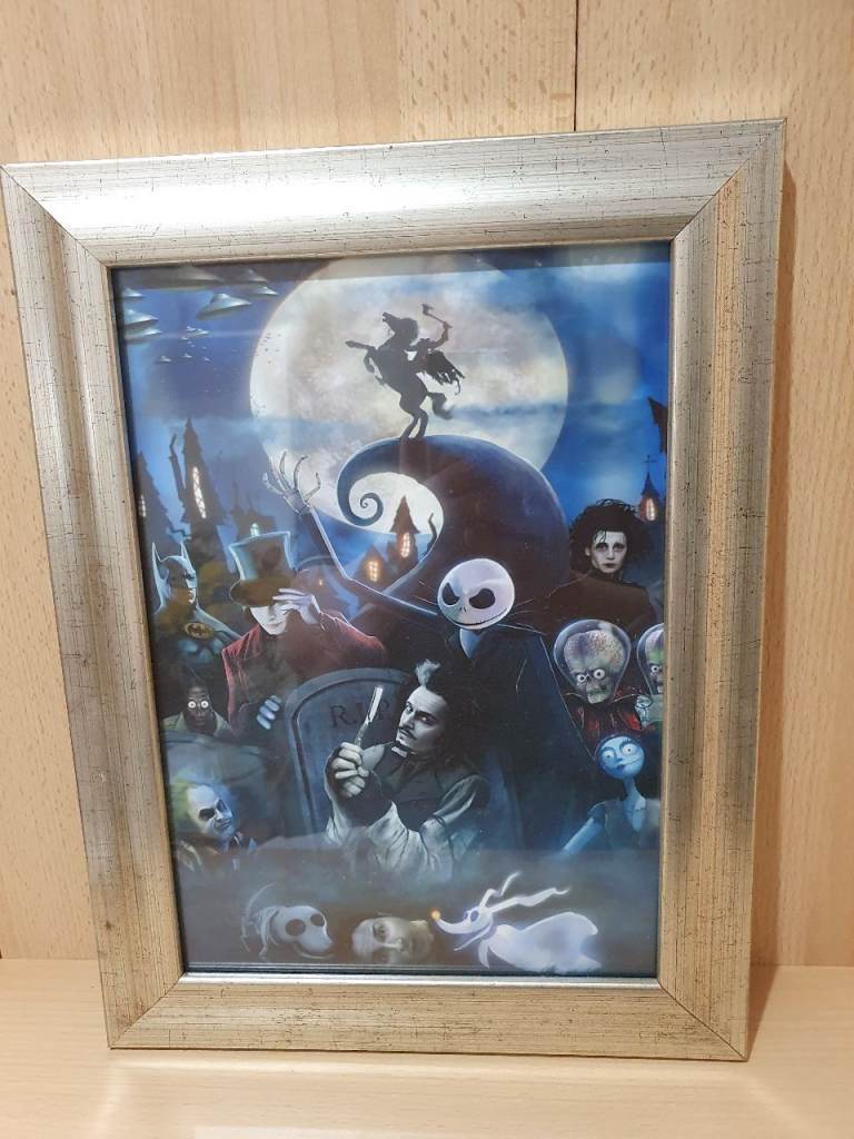 Tim Burton Nightmare Halloween Before Chrismas framed poster
