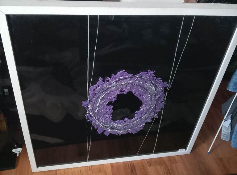 Abstract Art Wall Hanging - Purple Swirl Design