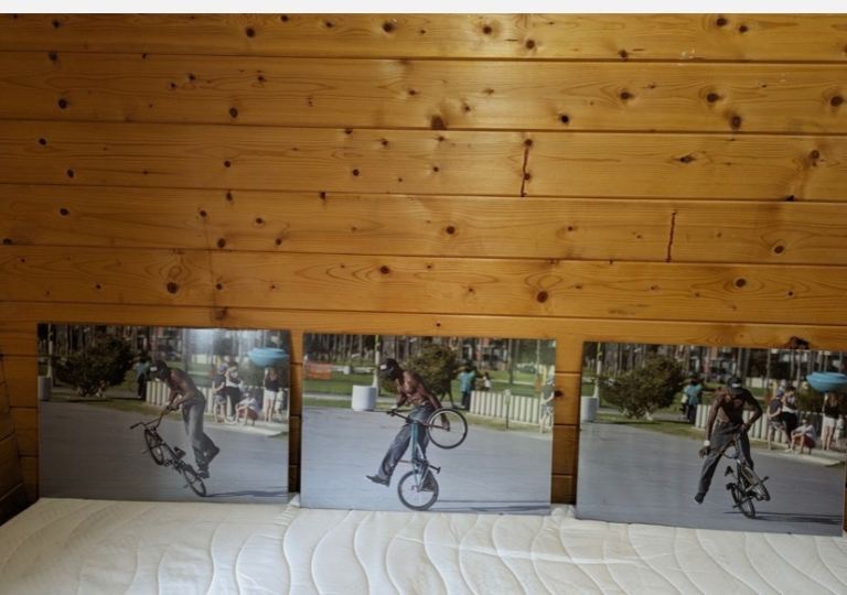 Bundle x3 BMX bike Rider Art Prints Framed Artwork Photos Wall Display 59x42cm