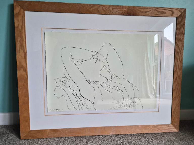 Large picture frame with print of "femme endormie" by Henri Matusse