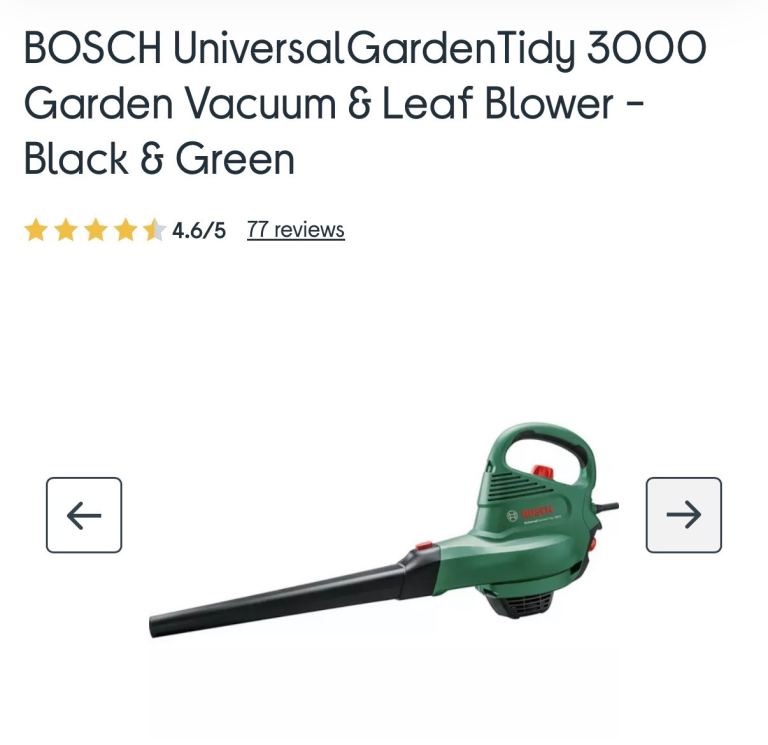 BOSCH UniversalGardenTidy 3000 Garden Vacuum & Leaf Blower - Black & Green