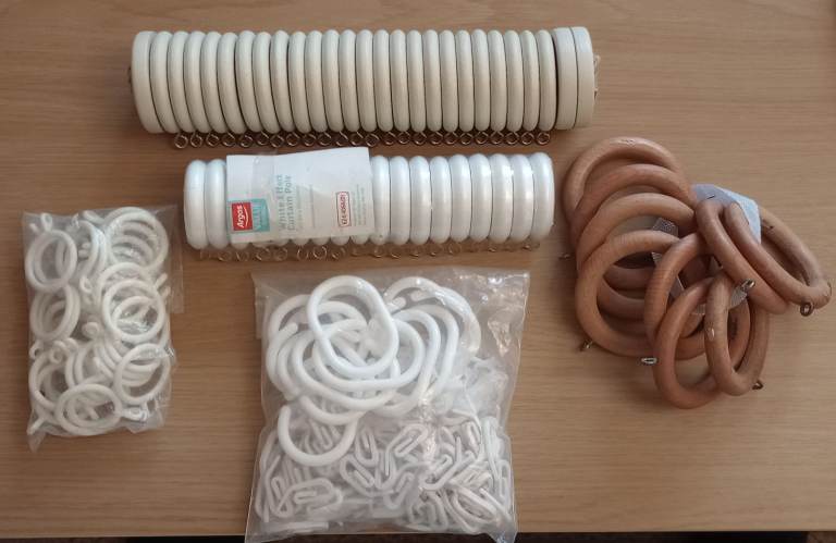 Multiple curtain rings and holders 