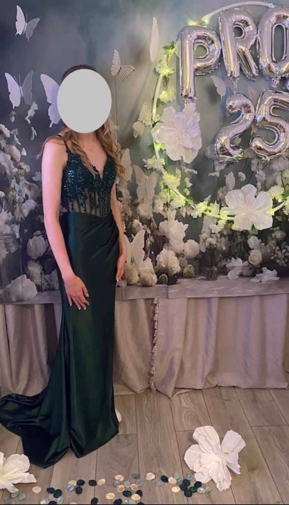 Emerald green Nell Devlin prom dress