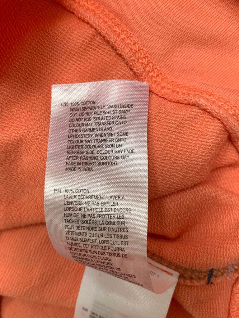 White Stuff Cotton Tunic Shirt Long Sleeve Popover Jersey Top Size 18 Mid Coral