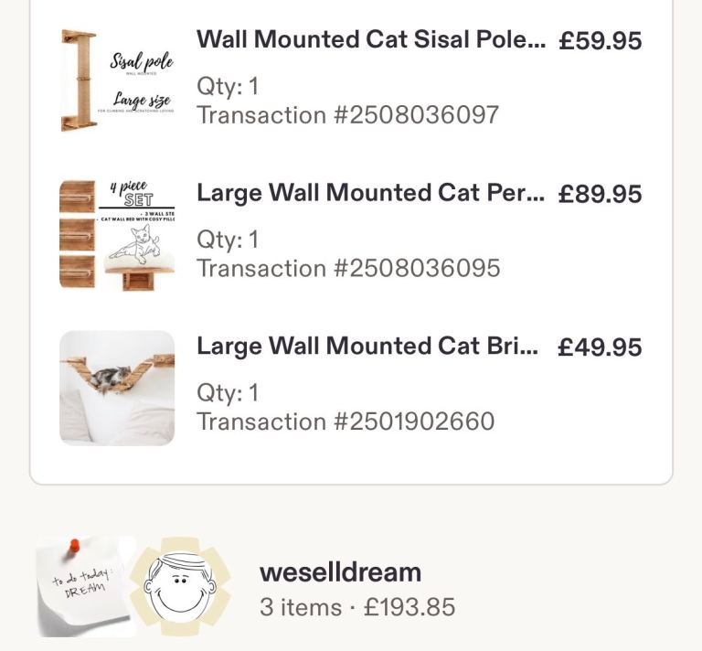 Wall mounted cat furniture