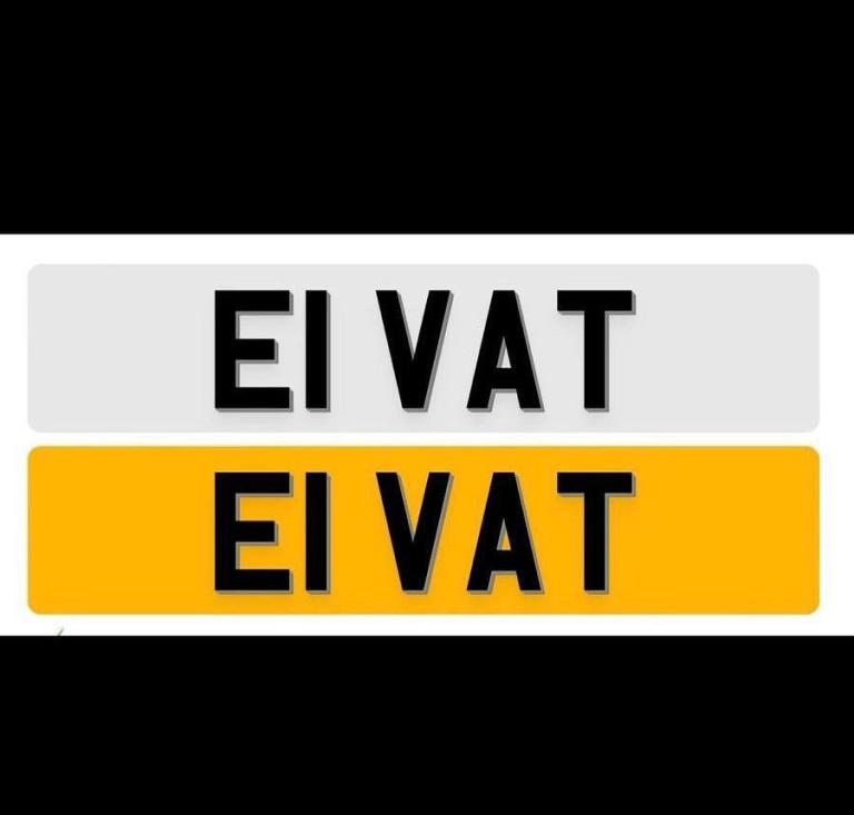 E1 VAT PRIVATE NUMBER PLATE 