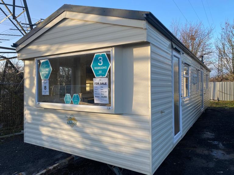 3 Bed 10ft Wide Static Caravan - New Carpet, Electric Heaters - Offsite, Farms