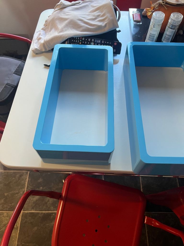 Set of 4 Blue Floating Wall Shelves