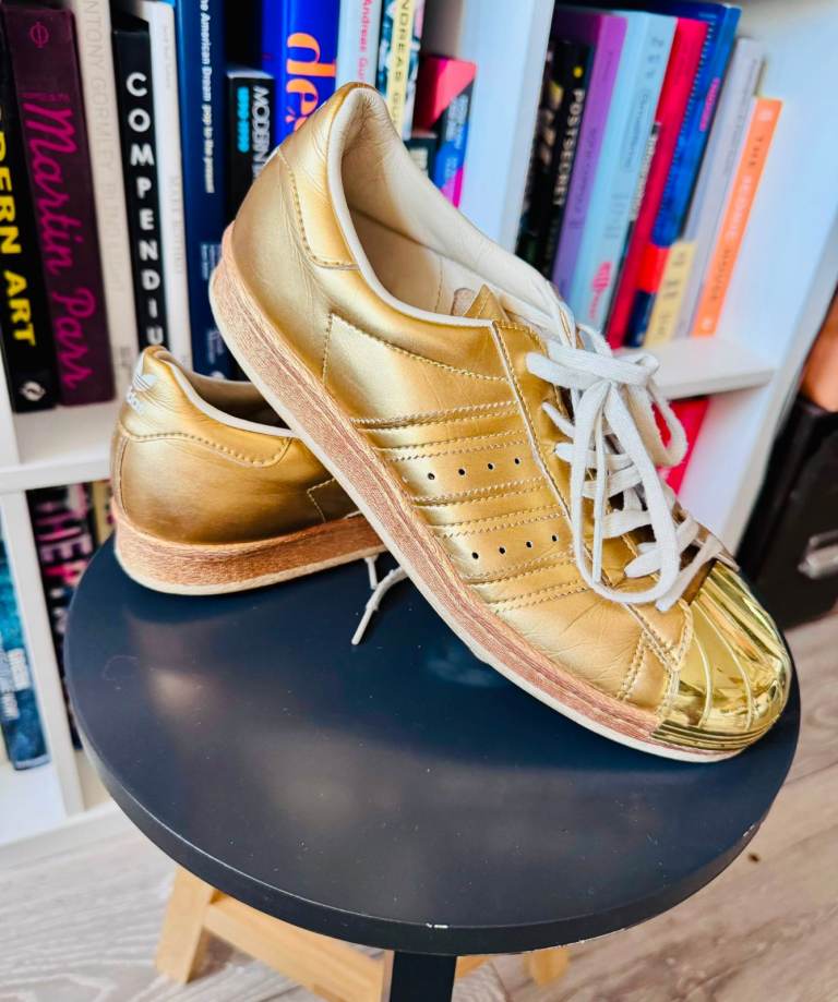 adidas Originals Superstar 80s Gold Metal Toe Trainers Shell Toe EU39 UK6 Rare 
