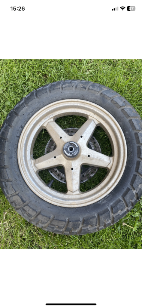 120 80 12 65M Front 5mm Tyre, Rim, Disc 1999 Suzuki UC125 J12xMT2.50