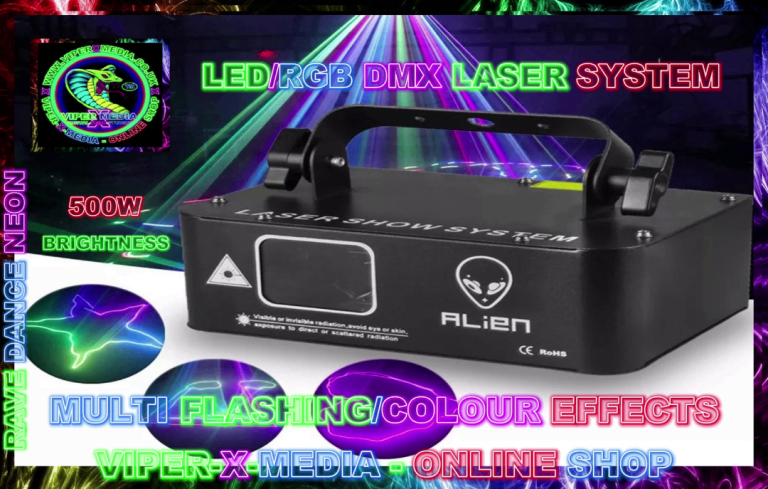 ALIEN LED/RGB LASER MULTI EFFECT DMX PARTY DJ SYSTEM NIGHTCLUB – RAVE/DANCE/NEON