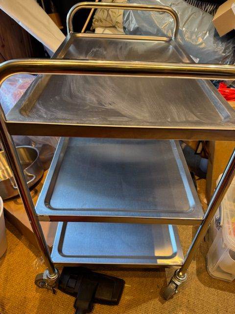 Large Stainless Steel Trolley- 3 shelf