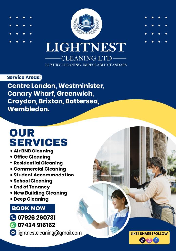 Airbnb cleaning, end of tenancy cleaning ect 