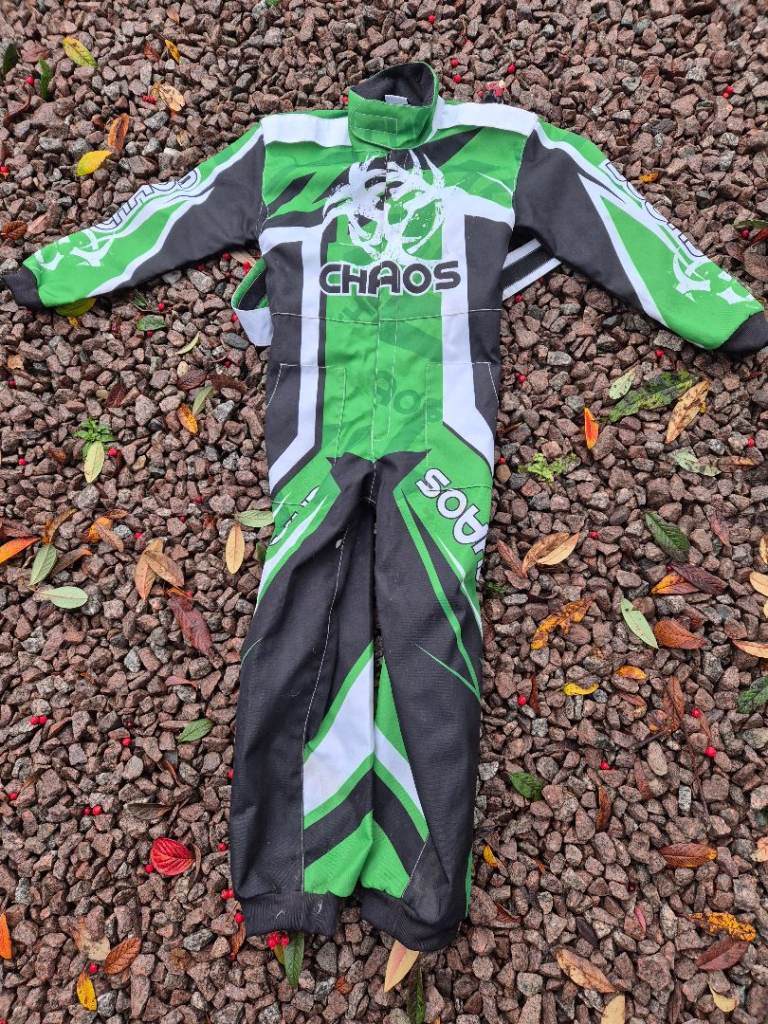 Childrens Chaos Motorcross Suit & Helmet, suit - age 5-7, Helmet size YL - £35