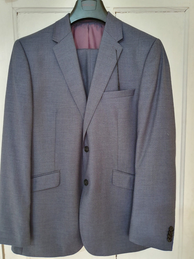 NEW mens 2 piece Taylor & Wright grey suit chest 42R waist 34inch leg 33inch