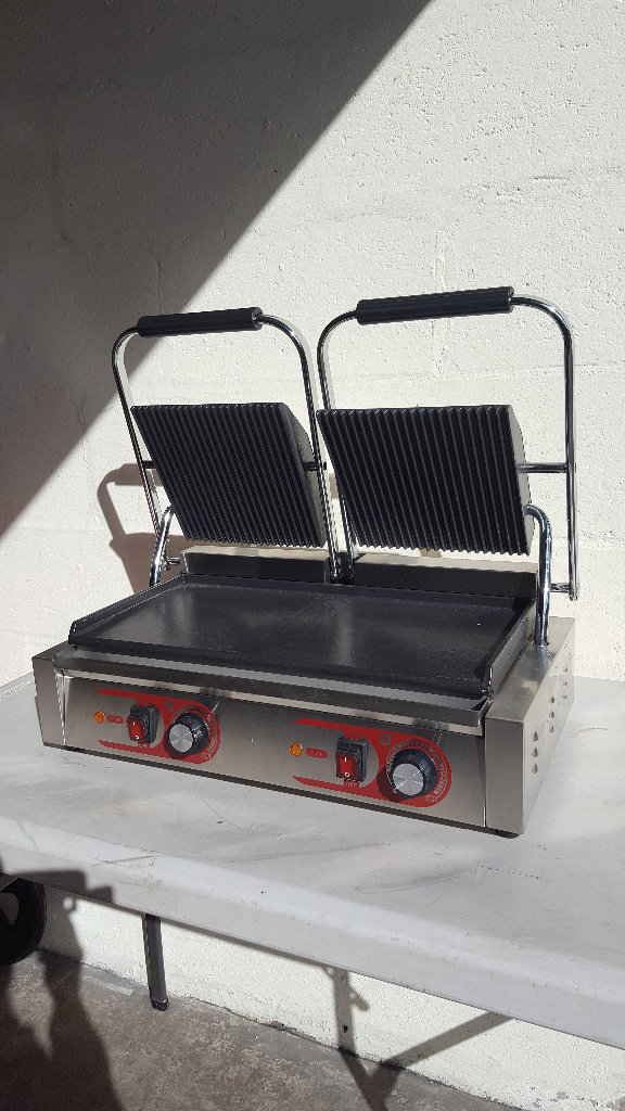 Commercial Double Large Panini Toastie, Baguette press Grill machine