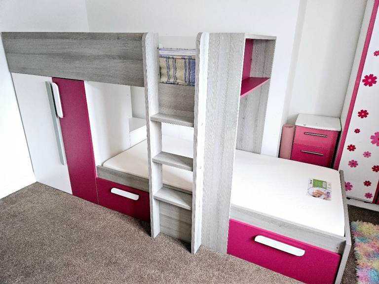 Bunk bed with wardrobe and 2 drawers storage. Already been dismantled 