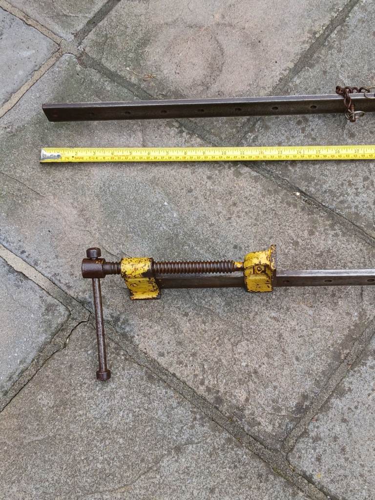 Two vintage  Record heavy duty steel sash cramps 48 inches 