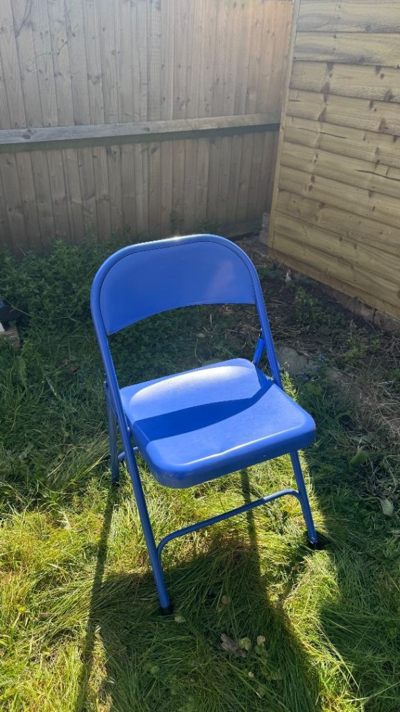 Habitat Macadam Metal Folding Chair in blue