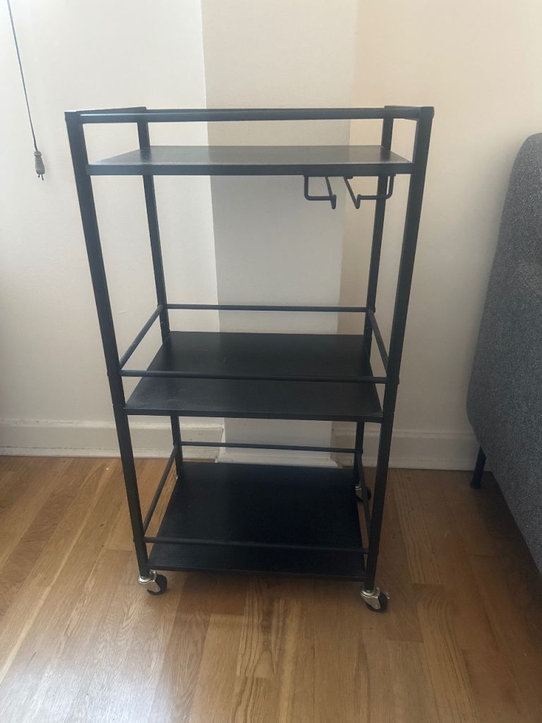 Great condition black bar cart / drinks trolley 