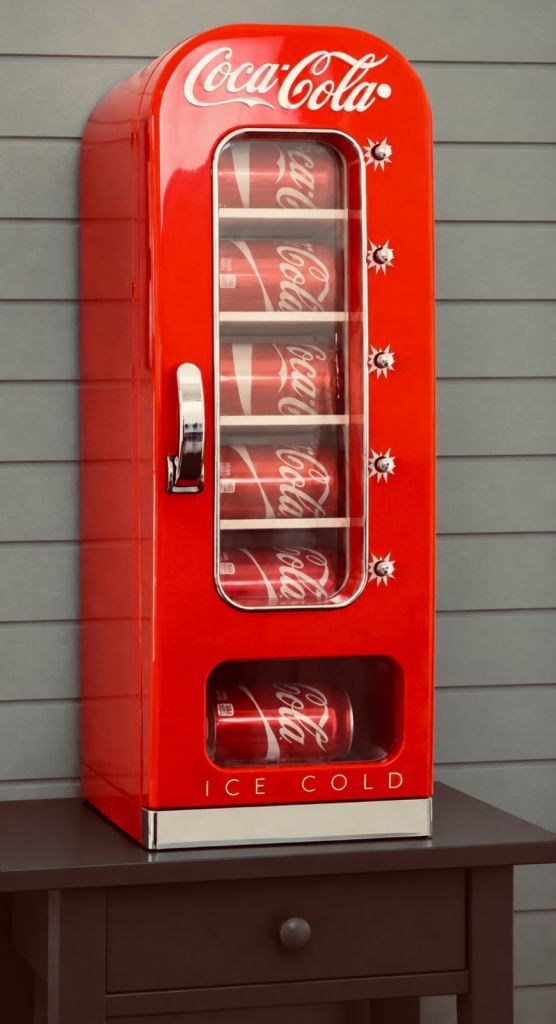 Retro Coca-Cola Mini Vending Machine - Cools 10 Cans