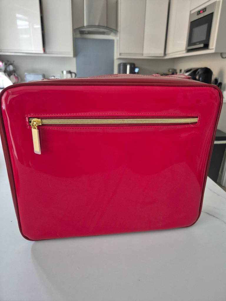 Estee Lauder Red Vanity Case & Make Up Bag