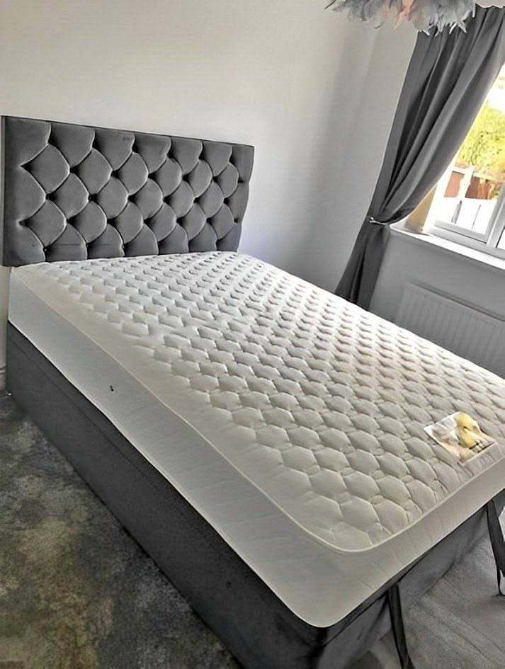Best Price - 4ft6 Double Divan Bed Base With Mattress Brand New Quick Delivery Cash On Delivery 🚛