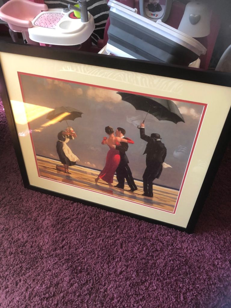 JACK VETTRIANO SINGING BUTLER FRAMED PRINT 
