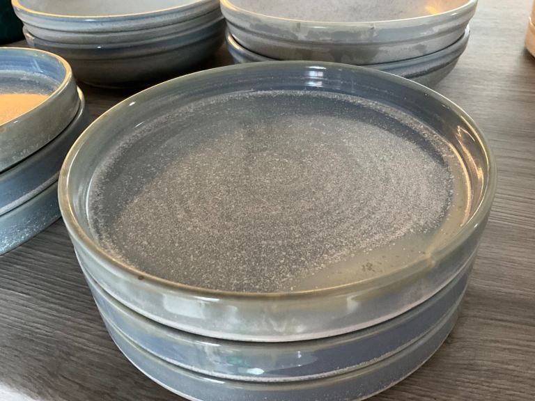 GenWare 18 piece porcelain set, seafoam blue