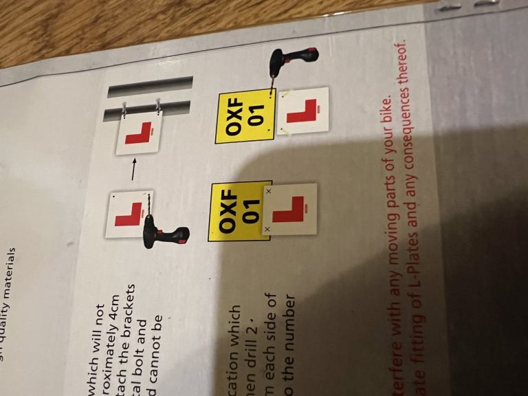 L Plate Kit Essential Motorcycle and Scooter New, Unused