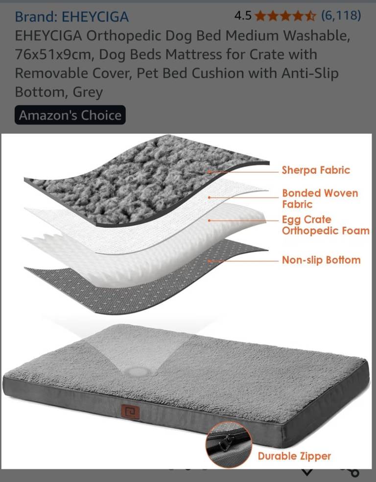 Medium Orthopedic dog bed waterproofed