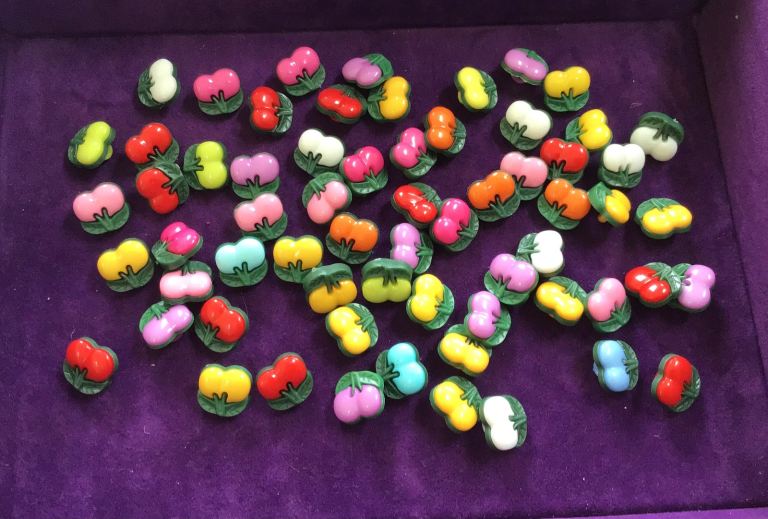 image for NEW buttons cherry fruit, x64. Crafts, sewing etc. ONLY £3 the lot !!!