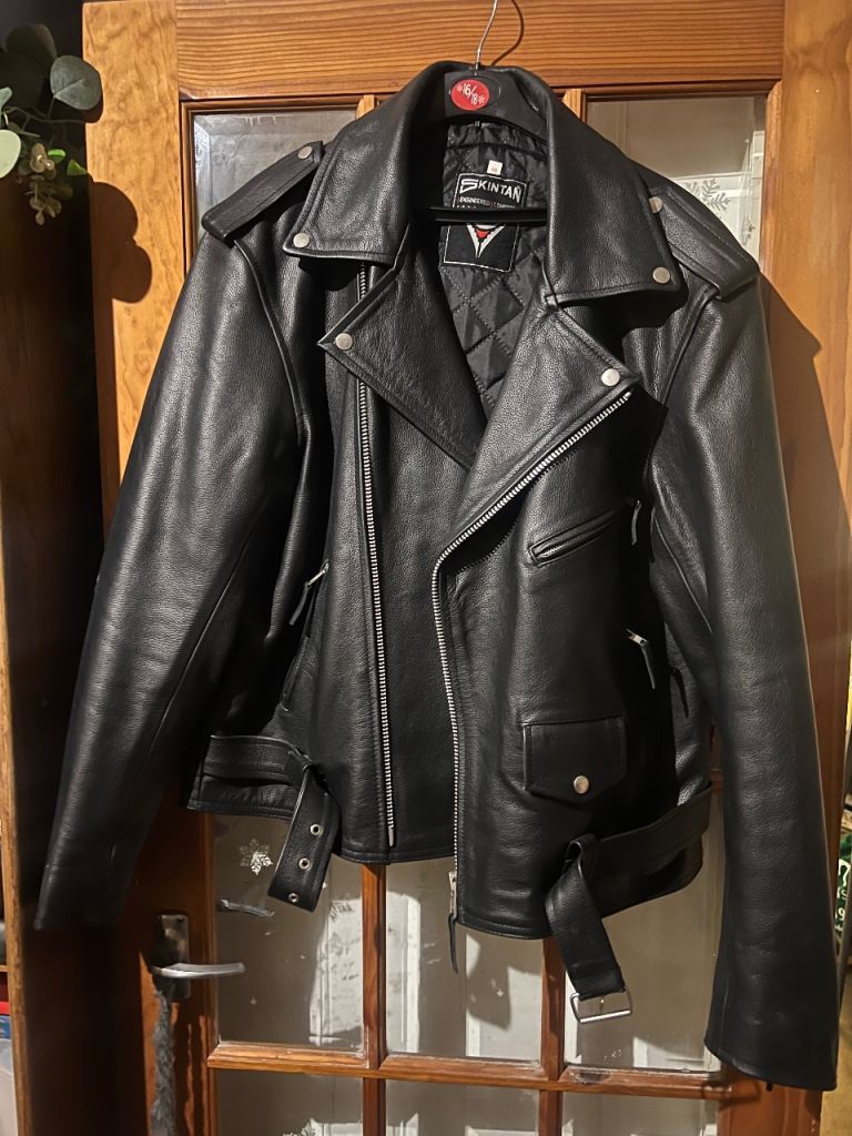 Skintan Black Leather Jacket (size 46)