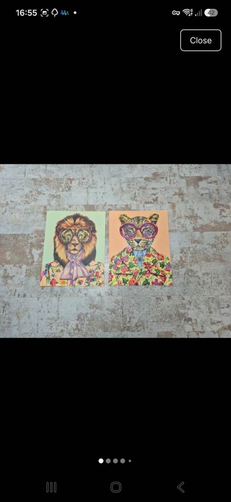 Funky Animal Art Prints – Lion & Leopard