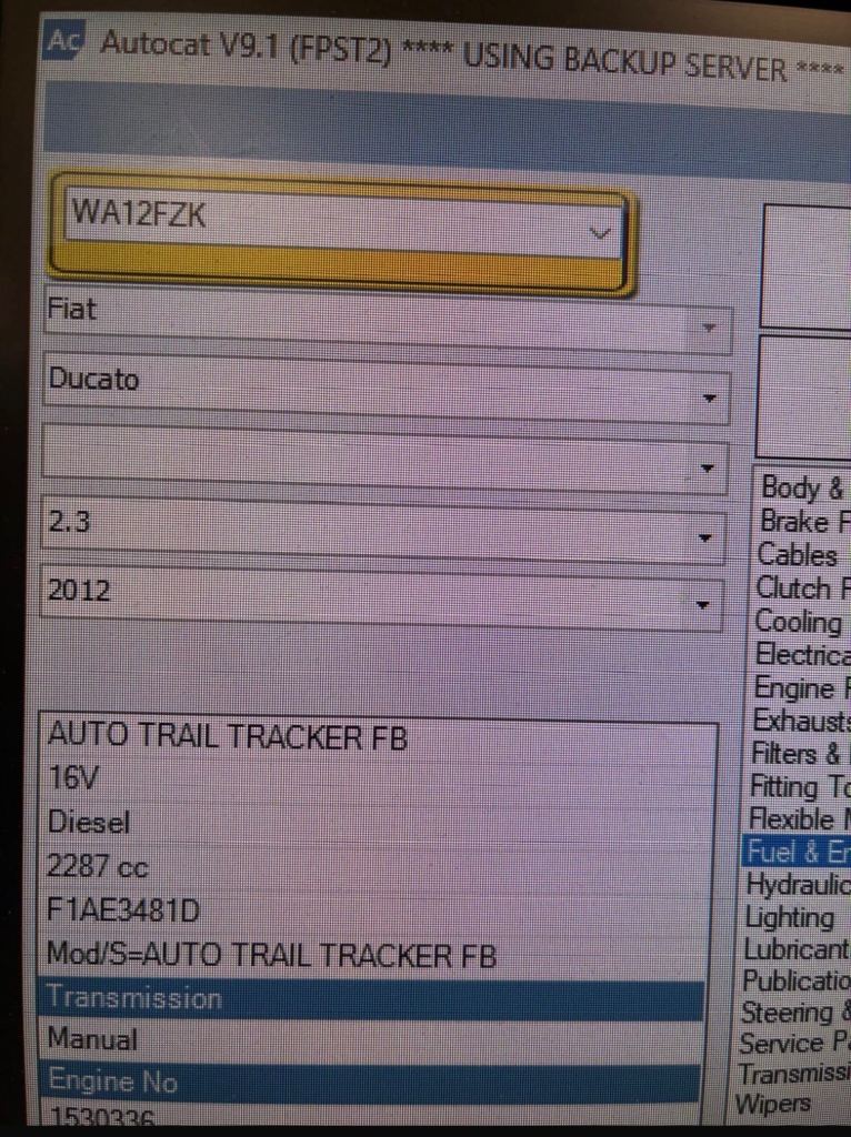 Fiat, AUTO TRAIL TRACKER FB, 2012, 2287 (cc)