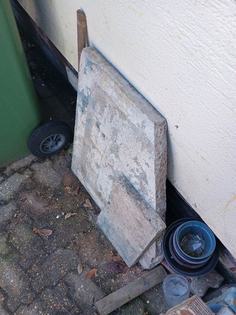 Broken pavement slab