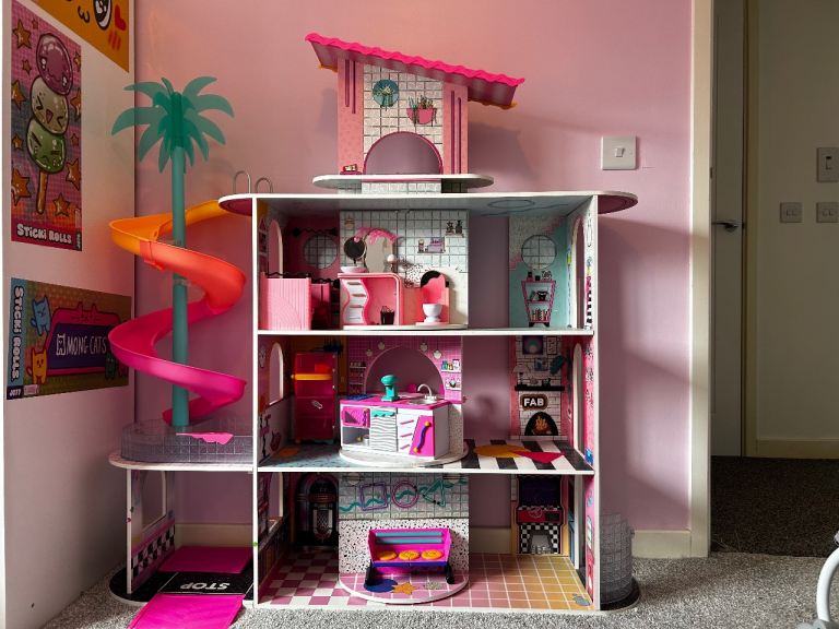 Large LOL Surprise Doll House with Furniture & Slide
