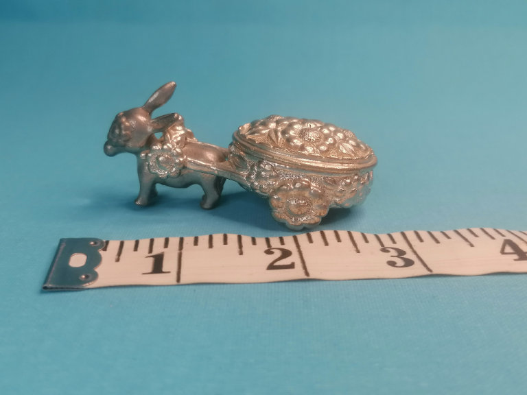 2,7-inch Vintage Donkey Cart/Carriage&Miniature Pill/Trinket Mini Box.