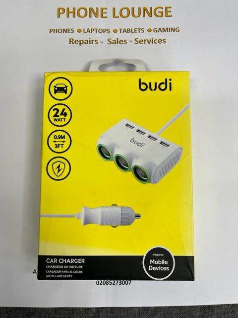 Budi 4 USB port with 3 Car Charger Port-24 WATT