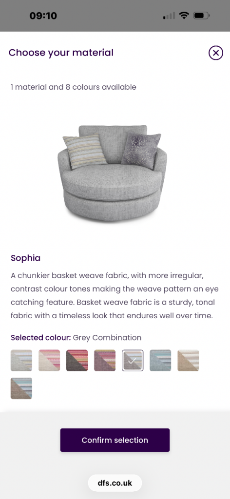 Dfs Sophia swivel cuddle chair