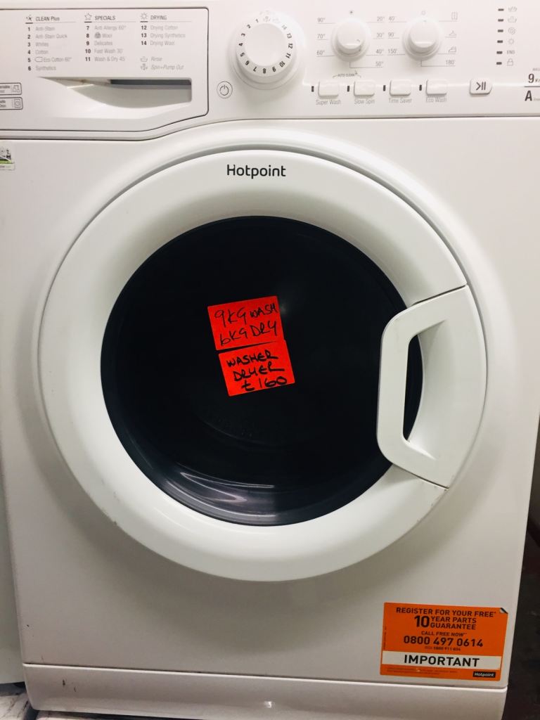 🚚 hotpoint 9KG wash & 6KG dry washer dryer can deliver £160