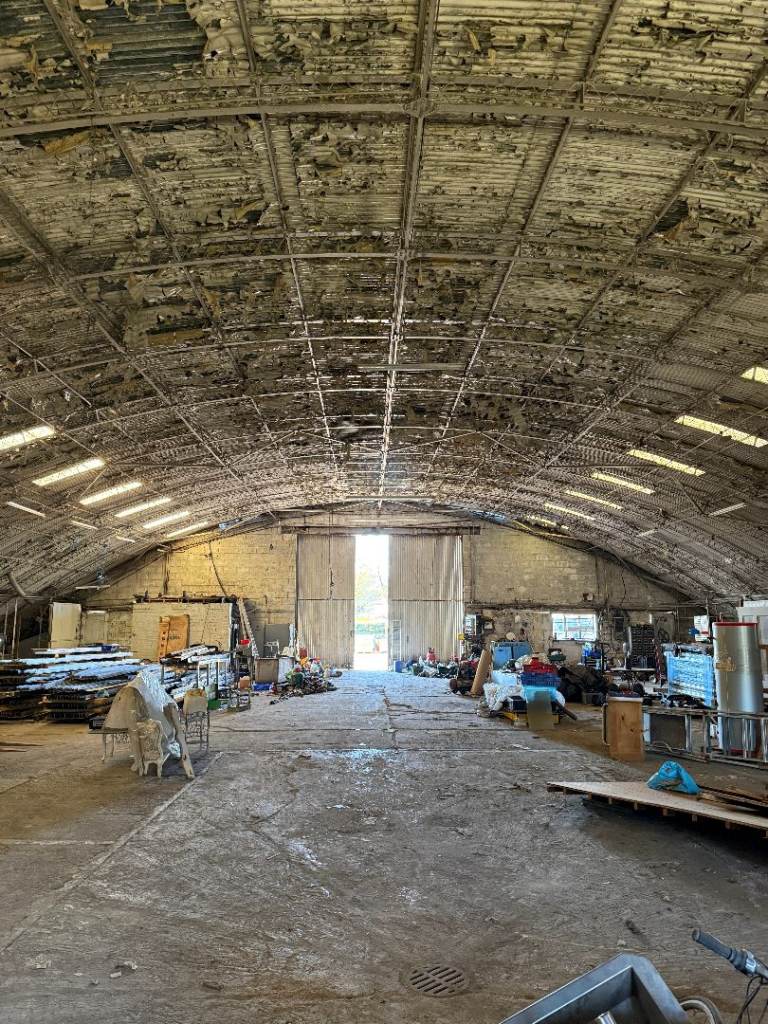 Site photograph 14 of 20 showing the agricultural steel-frame buildings at Hereford, Herefordshire