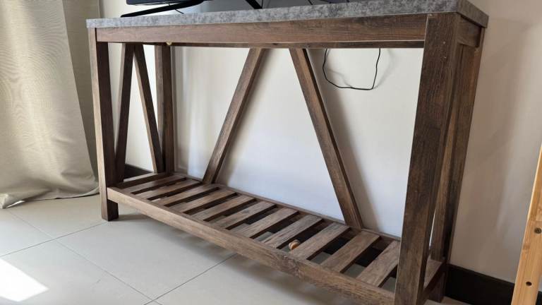 Wood console table. 