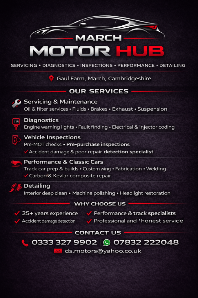 Car service & repair in March - Contact us to book