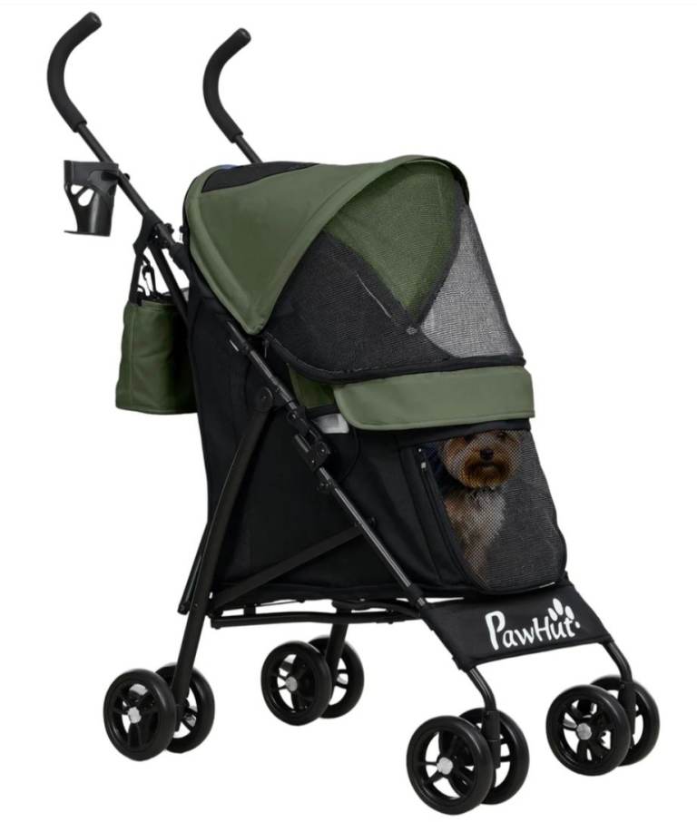 Pawhut 4 wheel foldable dog stroller