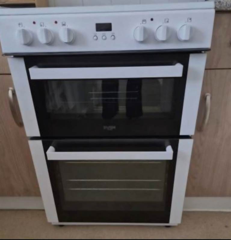 New Bush 60cm double oven electric cooker