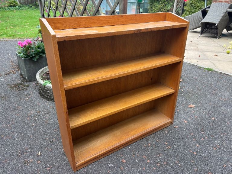 image for Solid wood bookcase, one adjustable shelf