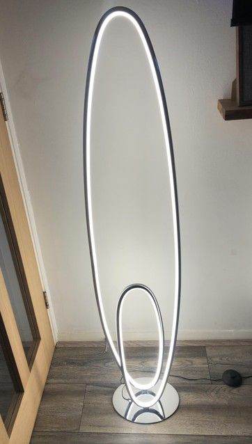 Chrome LED floor lamp with foot Switch 