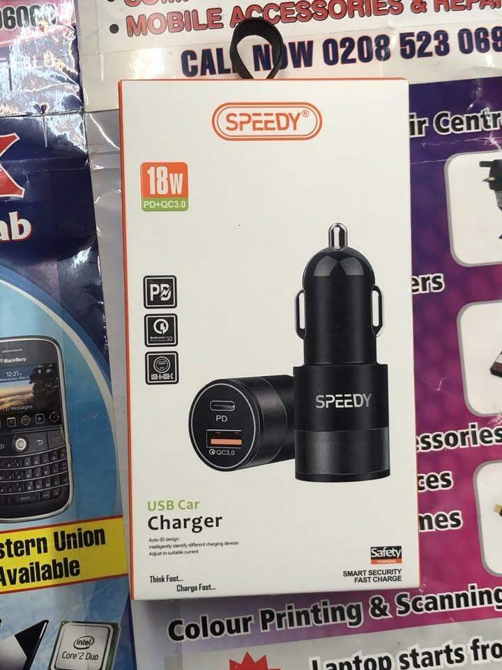 Type C Fast Car Charger 5V 2.4amp PD USB C SPEEDY charger Compatible with IOS & Android